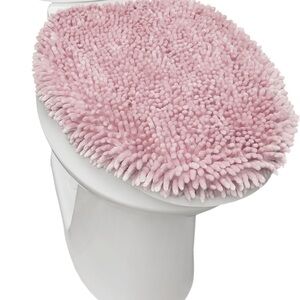 Spa Step Noodle Solid Bathroom Toilet Lid Cover, Plush, Soft 18.5 x 19”